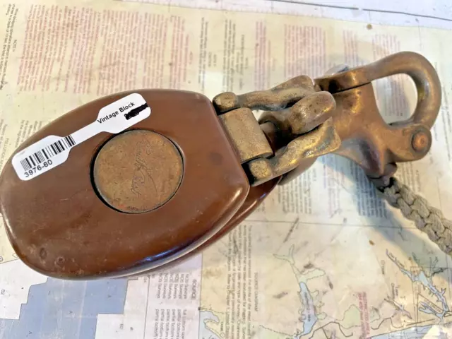 South Coast Vintage Yacht Sailboat Snatch Block Size 5 Trigger Snap!!! 10"