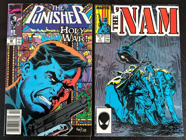 Punisher Vol. 2, #30 & The ‘Nam #6. Two Early Marvel Comics. Copper Age. F/VF.