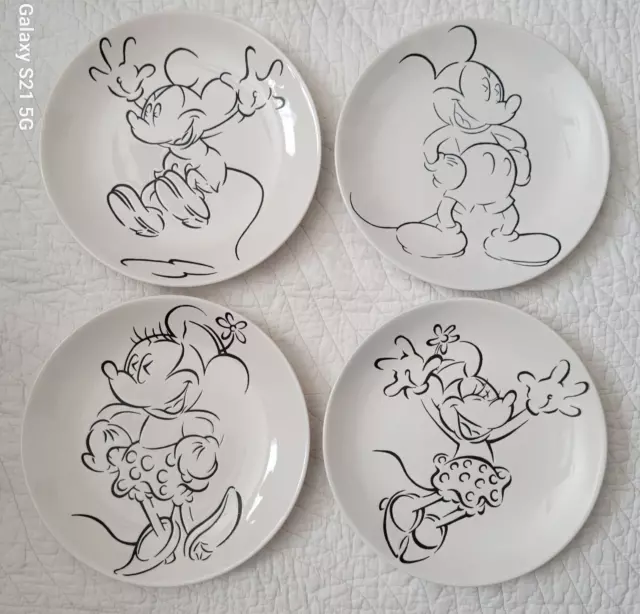 MICKEY MINNIE MOUSE Set 4 Plates Disney Gibson Overseas Inc Alhambra Mickey &Co.