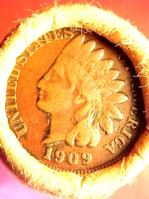 Old Roll Lincoln Wheat Cent Penny 1909 Indian / Vdb End Coins San Francisco Wrap