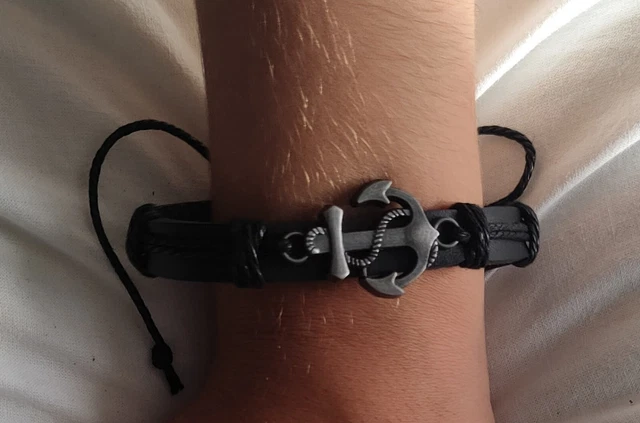 Bracelet Réglable En Cuir Tressé Marron - Unisexe Ado/adulte, Sans Métal, Neuf