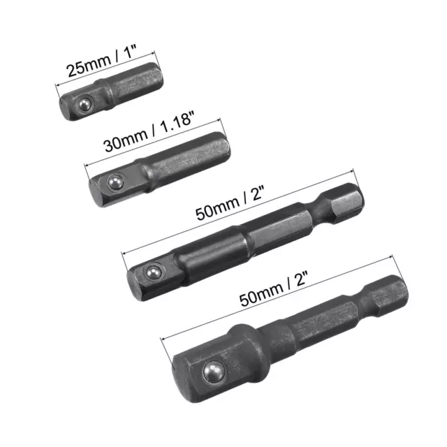 Impacto Grado Enchufe Adaptador Juego 1/4", 3/8" y 1/2" Unidad Extensión Taladro 2