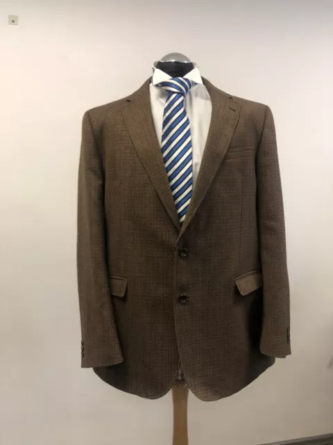 M&S Tailored Suit Tweed Jacket/Blazer Wool Blend Brown 46L Excellent Cond.