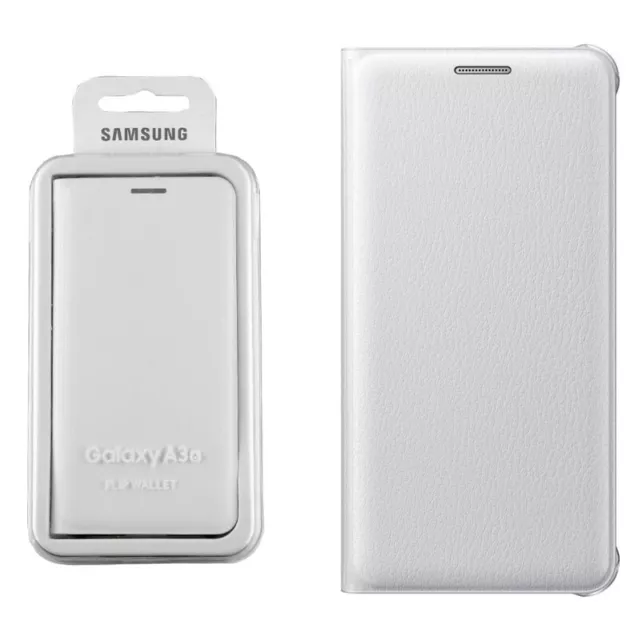 Samsung Custodia Galaxy A3 2016 A310 Originale Flip Wallet Cover a Libro Bianca