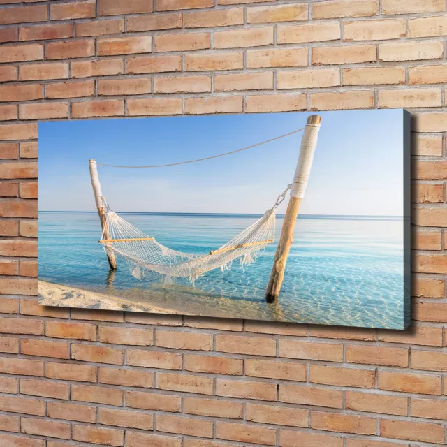 Tulup Image Sur Toile Tableau Imprimé 120x60cm - Hamac Au Bord De La Mer