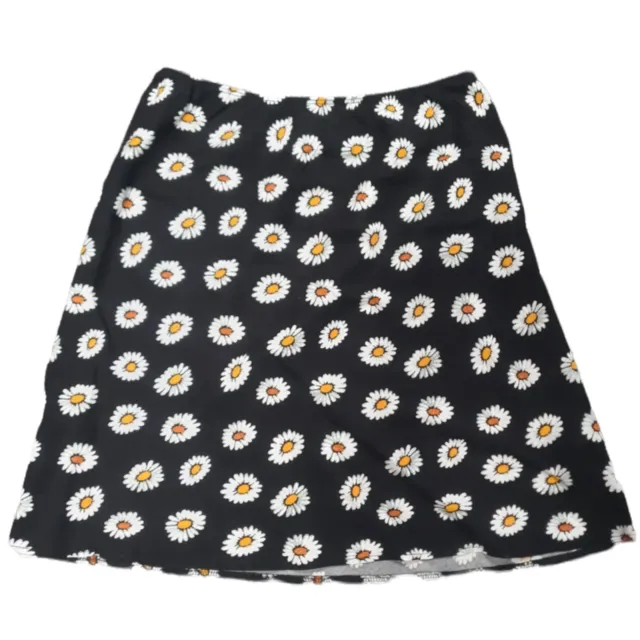 Asos Black Daisy Elasticated Waist Mini Skirt Womens Size 8 (GH16)