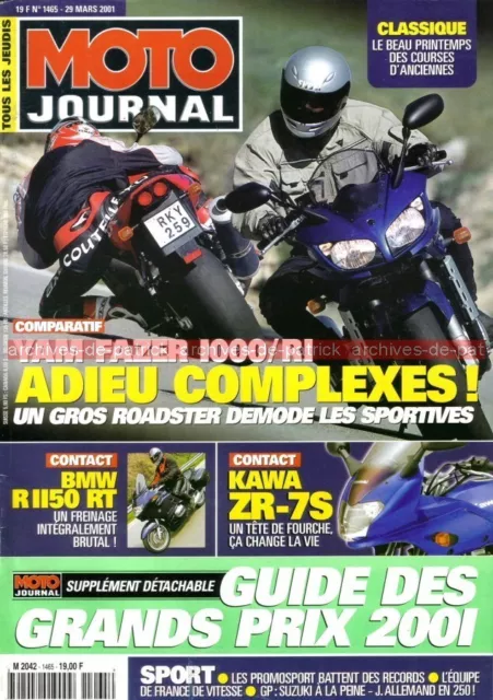 MOTO JOURNAL 1465 Essai KAWASAKI ZR-7 BMW R1150 RT YAMAHA FZS 1000 Fazer YZF R1