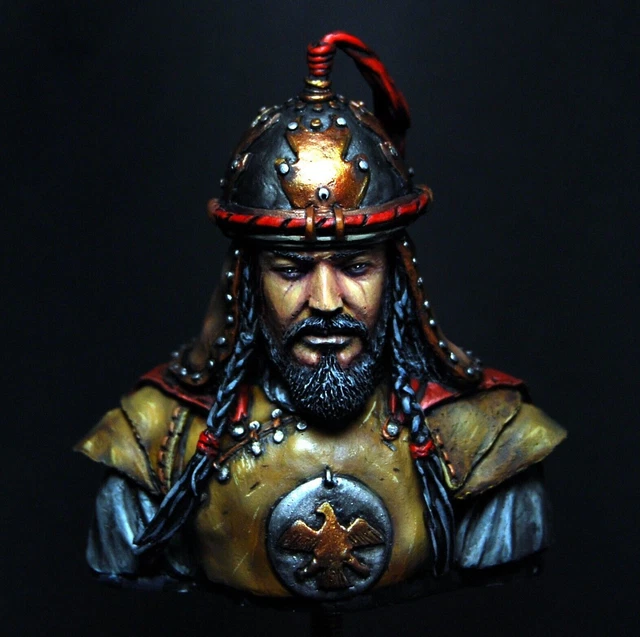 Buste en résine échelle 1/12 (peint à la main) - Gengis Khan Zone 72