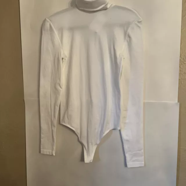 NWT Wolford White Turtleneck String Bodysuit 76038 Large