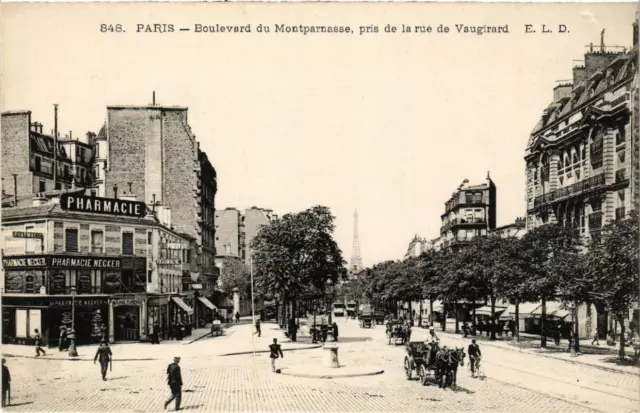 CPA PARIS 15e Boulevard de Montparnasse. Rue de Vaugirard (536083)