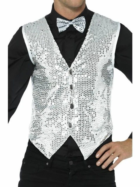 Varietà da Uomo Adulto Lustrini Gilet Natale Costume da Festa