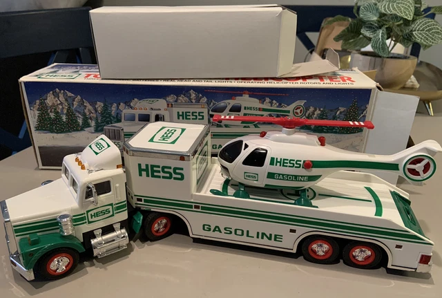 1995 Hess Toy Truck and Helicopter with Original Box - Great Condition