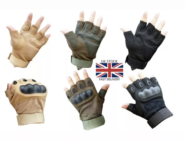 Hard Knuckle Half finger army combat Airsoft Paintball Tactical Shooting