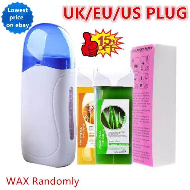 Depilatory Roll On Wax Kit Heater Rollers Waxing Cartridge UK Tool Epilator❀