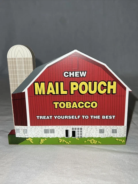 Shelia’s Collectibles Wood Chew Mail Pouch Tobacco Barn Wooden Shelf Sitter