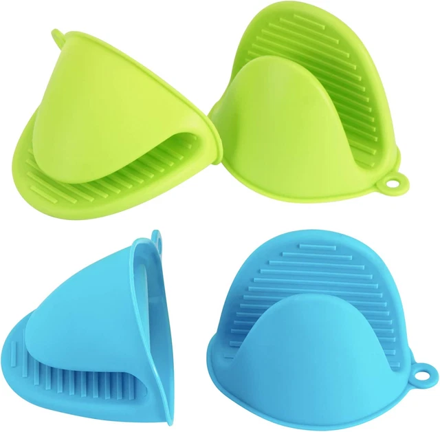 4 PIEZAS guantes de silicona resistentes al calor para cocina, mini horno de goma guantes horno
