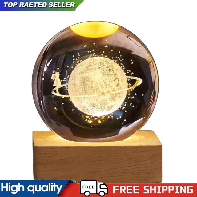Usb Led Ball 3D ENGRAVED LED Crystal Ball Light USB Charging for Bedroom Decor ...