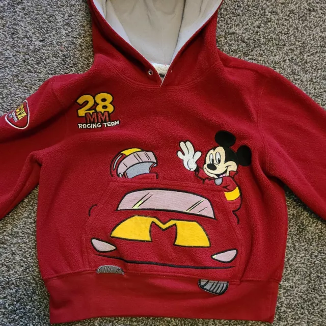 Disney Store Boys XXS Mickeys Racing Team Red Hoodie 2