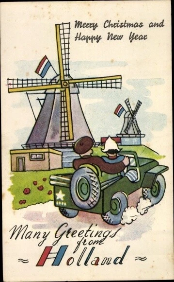 Ak Glückwunsch Weihnachten und Neujahr, Greetings from Holland,... - 3687086