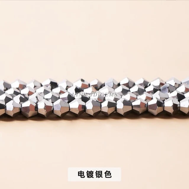 Wholesale 10pcs/package 4mm Crystal pointed beads diamond shaped glass beads
