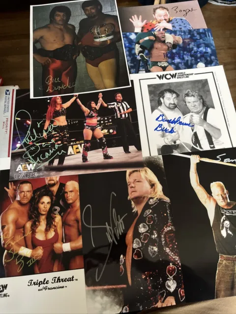 Lot of 8 Signed Autographed Pro Wrestling 8x10 Photos ECW WWE WWF AEW WCW TNA #4