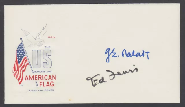 George Palade, Edward B. Lewis, Nobel Prize Winners in Biology, signed envelope