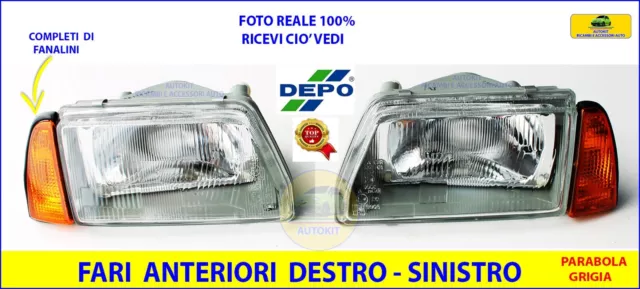 Faro anteriori per FIAT Cinquecento dal 1992>1998  Fanali 2 Proiettore P/GRIGIA