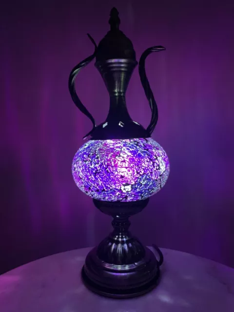 GENIE LAMP - Mosaic Crackle Glass Brand New (5 Colours)