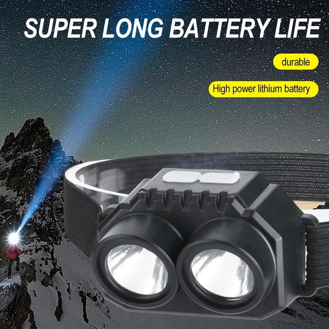 Mini Lampe Frontale COB LED - 3 Modes, Étanche, Léger, Pour Course, Camping, Pêche (Piles AAA Non Incluses)