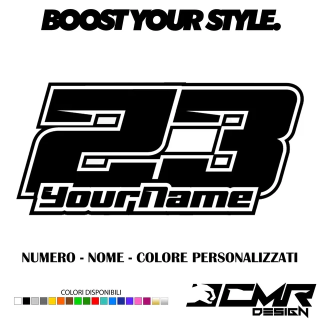ADESIVI STICKERS NUMERO NOME GARA NUMERI Moto Cross Honda Ktm Yamaha