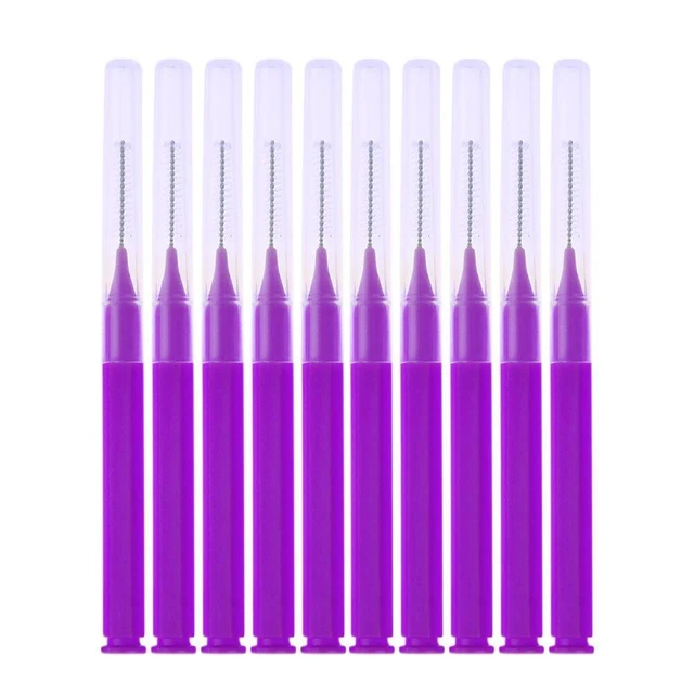8pcs/Pack I Type Interdental Brushes Dental Cleaning Massage Tool(Purple) FS2#