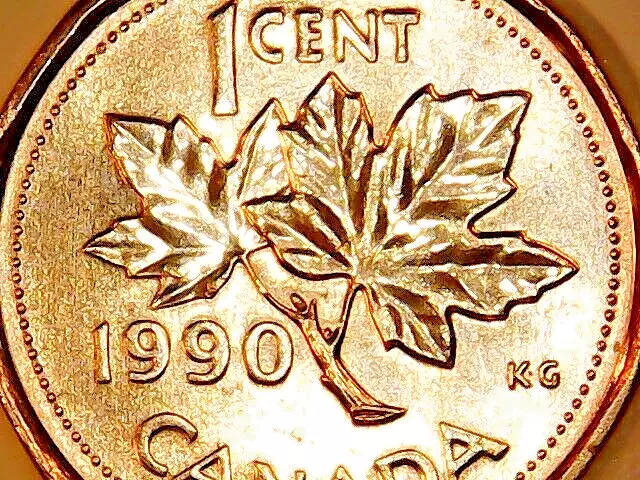 1990 Canada Cent Brilliant Uncirculated Red Queen Elizabeth II Canadian Penny