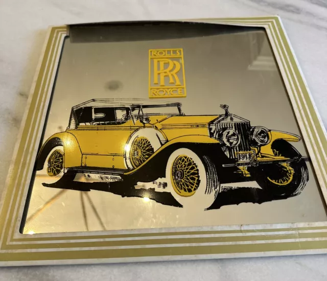 Vintage Rolls Royce RR Advertising Car Mirror 12" x 12"