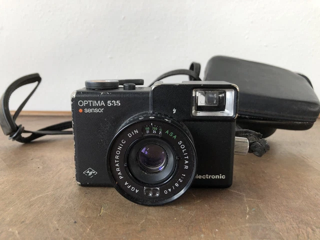 AGFA OPTIMA 535 SENSOR ELECTRONIC Fotocamera Vintage Anni 70 Custodia Originale