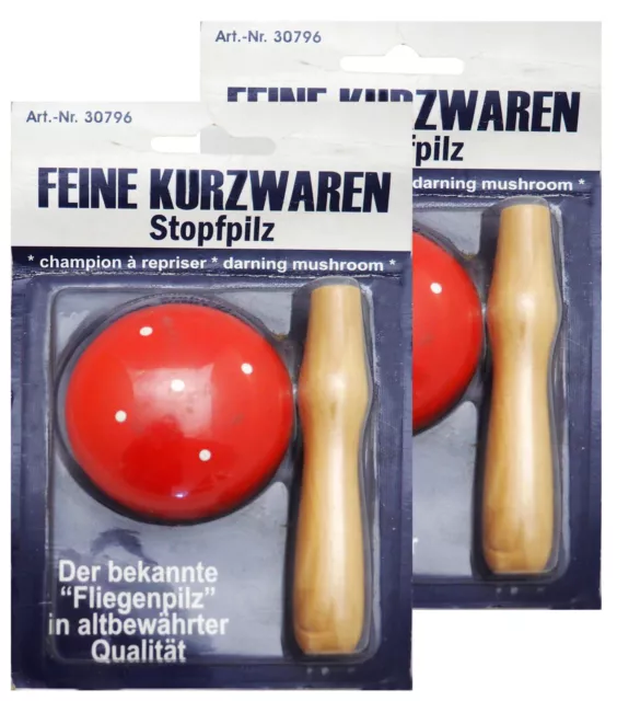 2 x Stopfpilz, Sockenstopfer, Nähutensilien, Stopfhilfe, Stopfei, Fliegenpilz