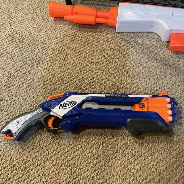 WORKING NERF GUN NStrike Elite Roughcut 2x4 Blaster Shotgun Blue