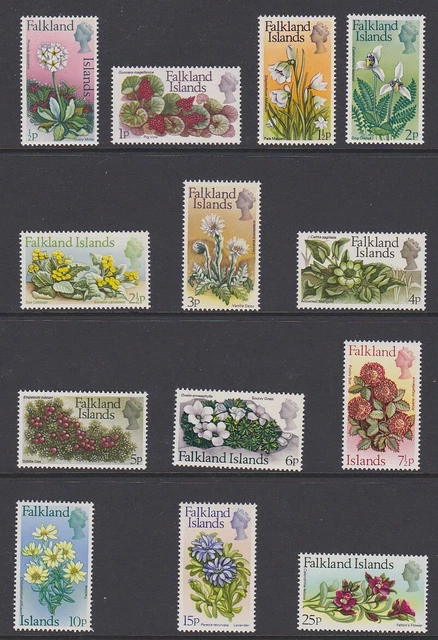 Falkland Ist 1972 Blumen Dezimal Währung Postfrisch Set sg276-288 MNH