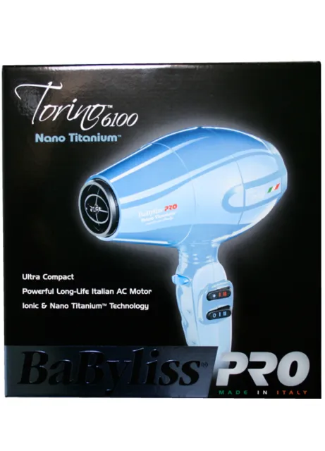 Babyliss Pro Nano Titanium Torino Compact Hair/Blow Dryer Babntb6160N Blue
