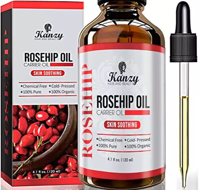 Kanzy Hagebuttenöl Bio Kaltgepresst 100% Rein 120Ml Rosehip Oil Wildrosenöl Für