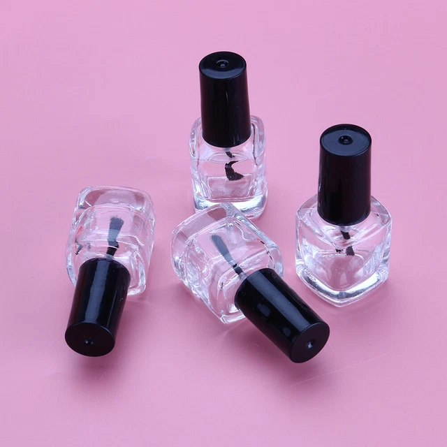 10 pz/pack bottiglie smalto vuote con pennello quadrati