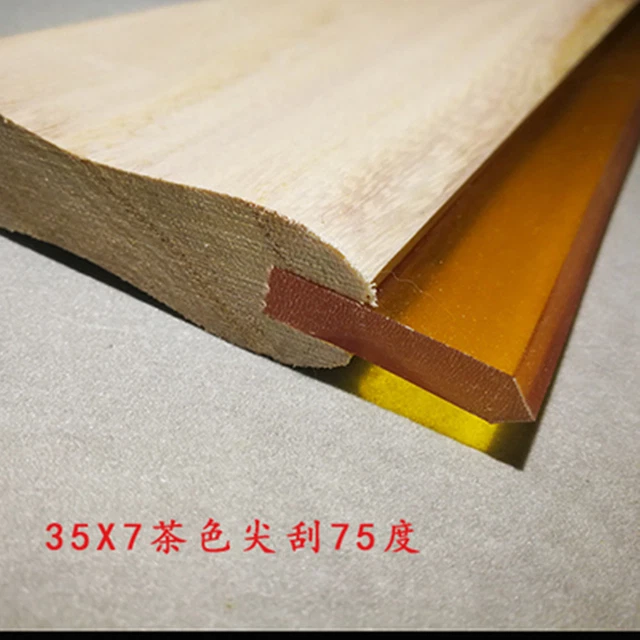 1 pieza 35 x 7 mm cabeza afilada impresión de pantalla escobilla mango de madera raspador de tinta
