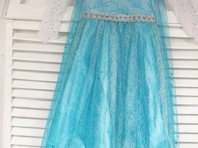 Costume da ragazza Elsa Frozen Princess Queen spedizione veloce negli Stati Uniti 4