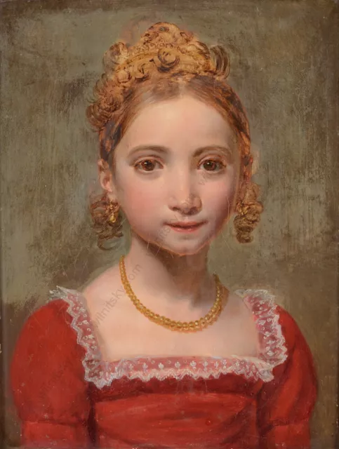 Mme Louise Élisabeth Vigée Le Brun-Attrib. "Girl in red", outstanding small oil 2