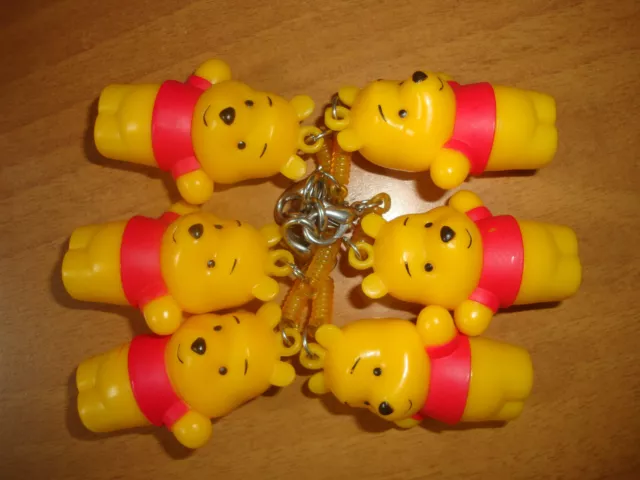 Lotto composto da 6 Portachiavi Winnie The Pooh cordoncino a molla - Walt Disney
