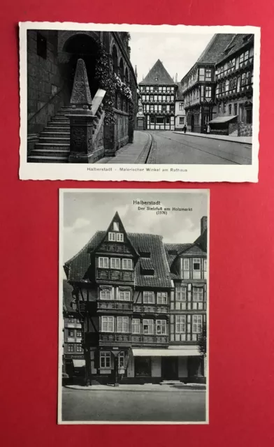 2 x AK HALBERSTADT 1934/37 Malerischer Winkel am Rathaus, Stelzfuss    ( 43630