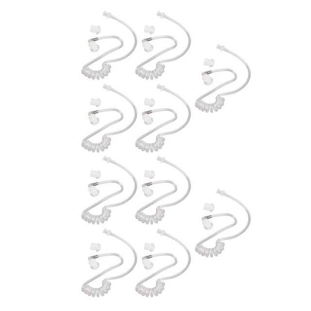Acoustic Tube Earpiece Coil Tubes Replacement Detachable Transparent Clear