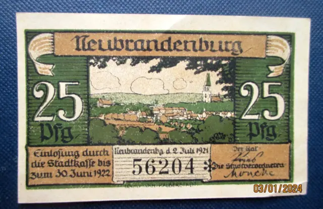 Germany , 25 Pfennig, Notgeld, banknote, 1922