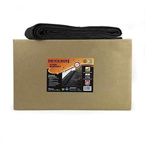 Quick Dam QD610-12 Water-Activated Flood Barrier-10 Feet-12/Pack, 12 Pack, Bl...