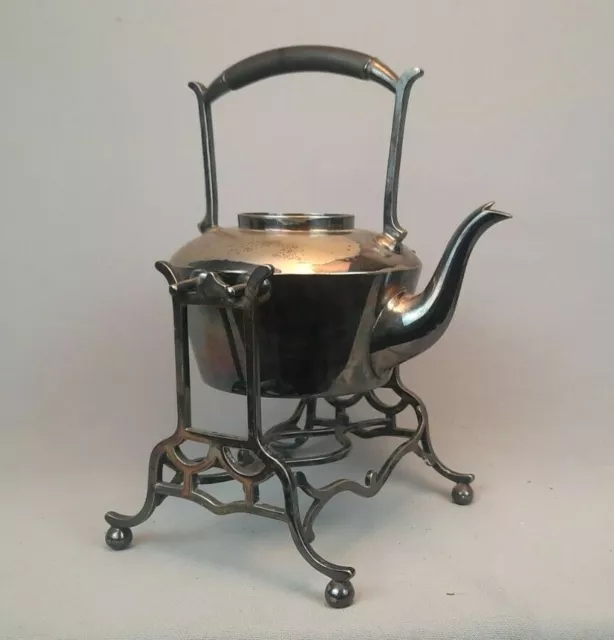 Martin Hall Silver Plated EPNS Tilting Spirit Kettle With Burner Stand