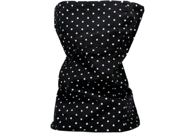 UNBRANDED top Made in Italy Bustier/elastic top Behind Black cotton Polka Dot tU 2